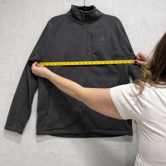 The North Face Jacket Mens Large Gray Full Zip Fleece Chest Pocket Outdoors - Picture 3 of 11
